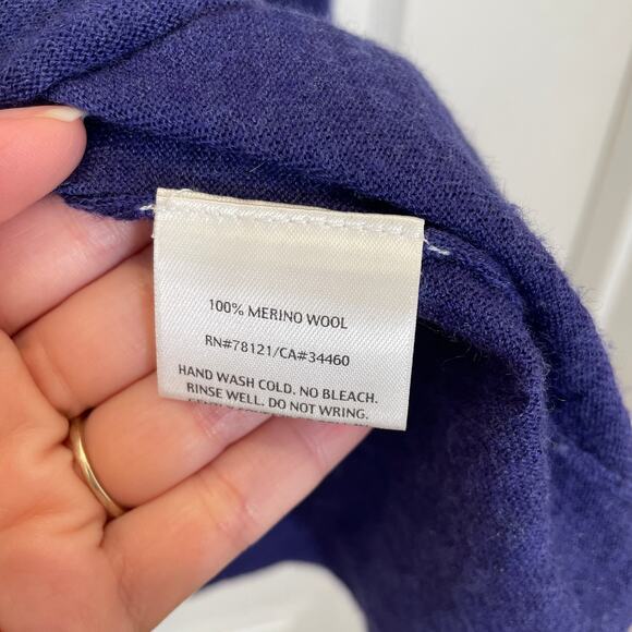 Eileen Fisher Royal Blue 100% Merino Wool Sweater Scoop Neck Winter Fall XL - Picture 3 of 4